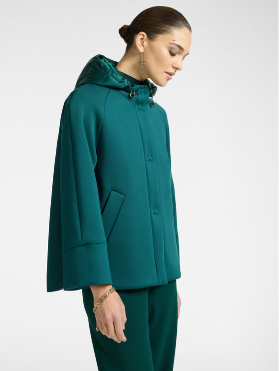 Elena Mirò Elena Mirò Płaszcz F046Z000018N035 Zielony A-Line Fit