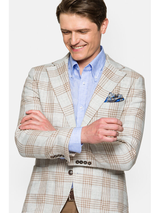 Lancerto Lancerto Marynarka Atacama MA092122000002 Beżowy Slim Fit