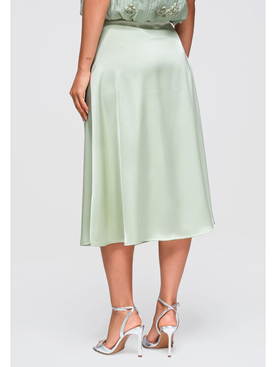 Ombre Ombre Spódnica midi OW-GL-E0011 Zielony Regular Fit