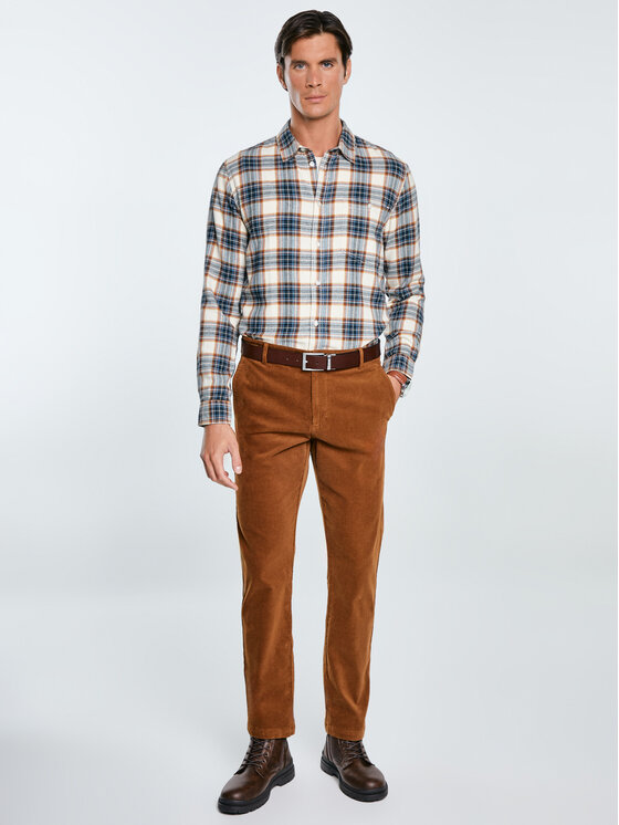 BIG STAR BIG STAR Chinosy TREVIS Brązowy Slim Fit