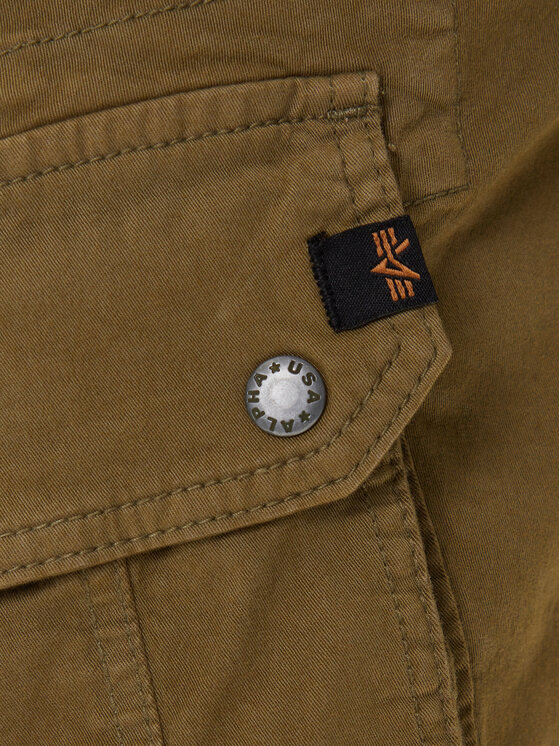 Alpha Industries Alpha Industries Kalhoty z materiálu AI.126215-11-32 Khaki Slim Tapered Fit