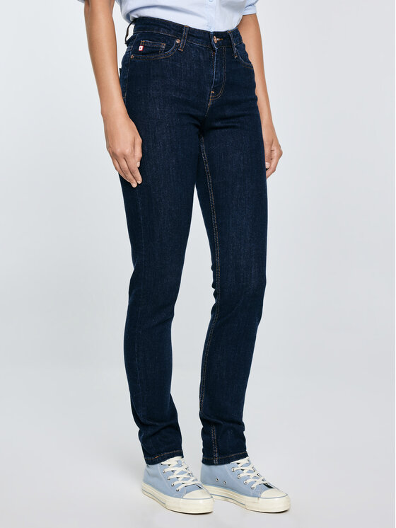 BIG STAR BIG STAR Jeansy KATRINA HIGH WAIST Granatowy Slim Fit