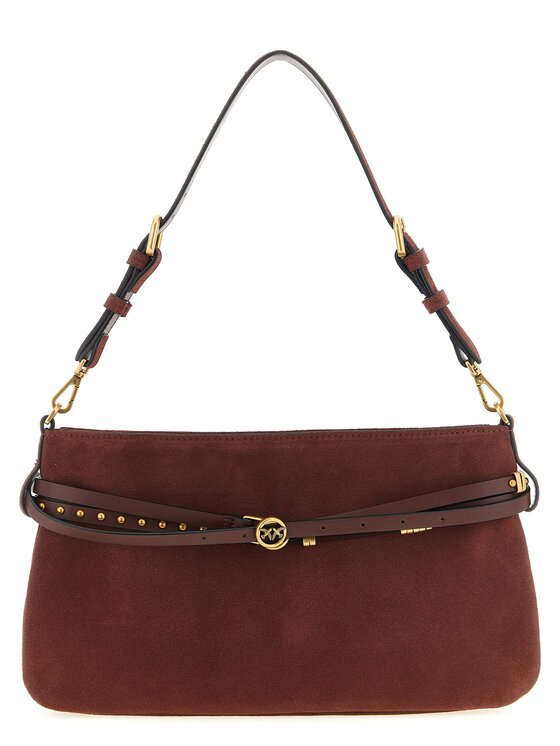 PINKO PINKO Torebka Bordeaux Cowhide Shoulder Niebieski jasny