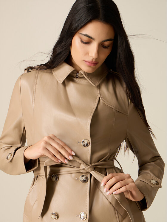 Oltre Oltre Giacca in similpelle R373R002355N002 Beige Slim Fit