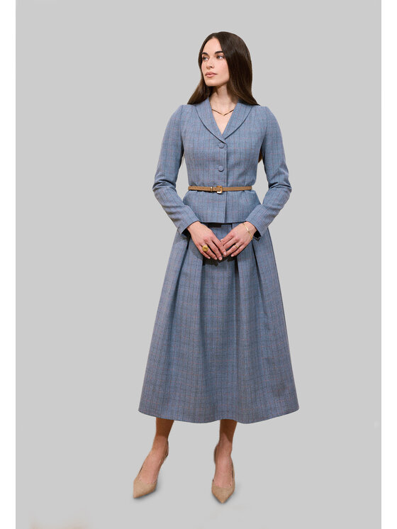 Kasia Zapała Kasia Zapała Spódnica midi Dolores Szary Slim Fit