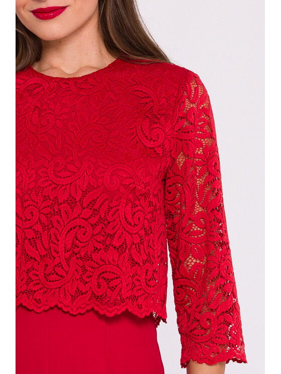 Stylove Stylove Kombinezon S381 Czerwony Ladies Fit
