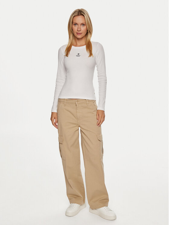 Guess Jeans Guess Jeans Блуза W4YI65 KA0H1 Бял Slim Fit