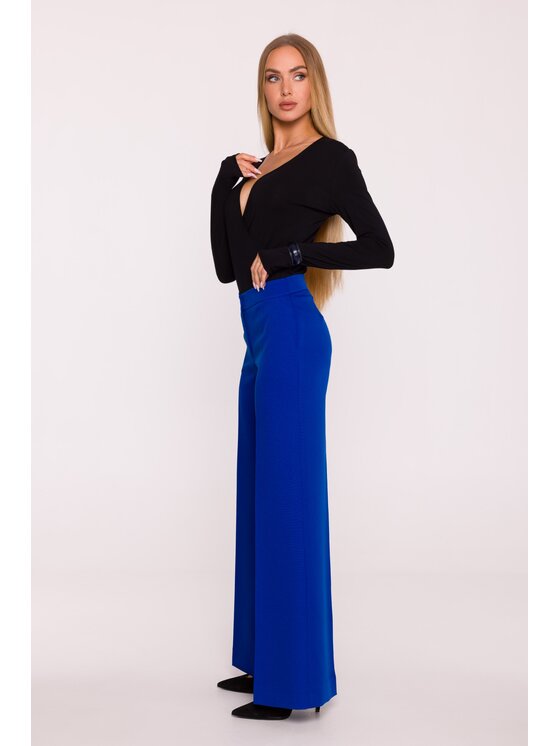 Made of Emotion Made of Emotion Spodnie materiałowe M875 Niebieski Wide Leg