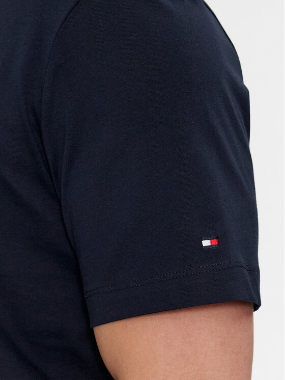 Tommy Hilfiger Tommy Hilfiger T-krekls Box Flag Logo Tee MW0MW33690 Tumši zils Regular Fit