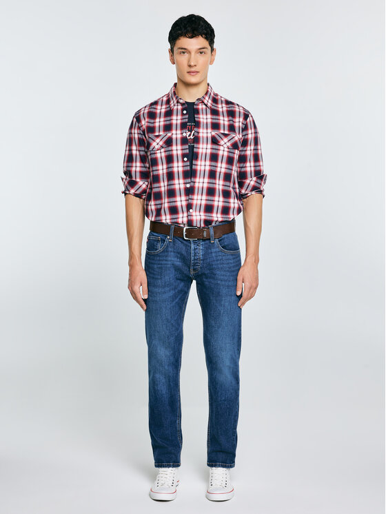BIG STAR BIG STAR Koszula KOLISERSON Czerwony Basic Fit