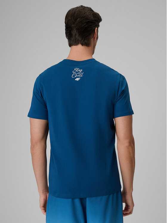 4F 4F T-Shirt SUMMER CODE Turkusowy Regular Fit