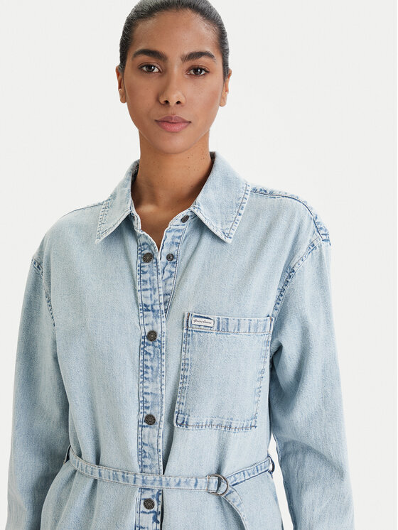 Guess Jeans Guess Jeans Дънкова рокля W6RK26 D5M83 Син Regular Fit