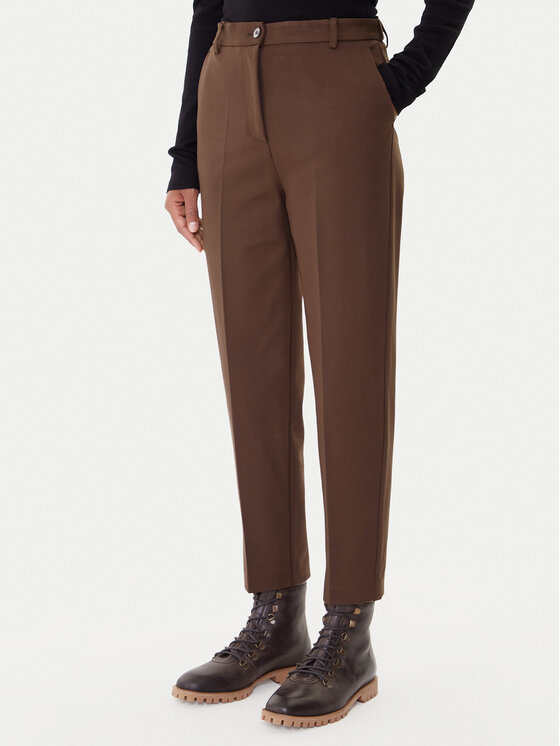 ViCOLO ViCOLO Kalhoty z materiálu TF0229 Hnědá Regular Fit