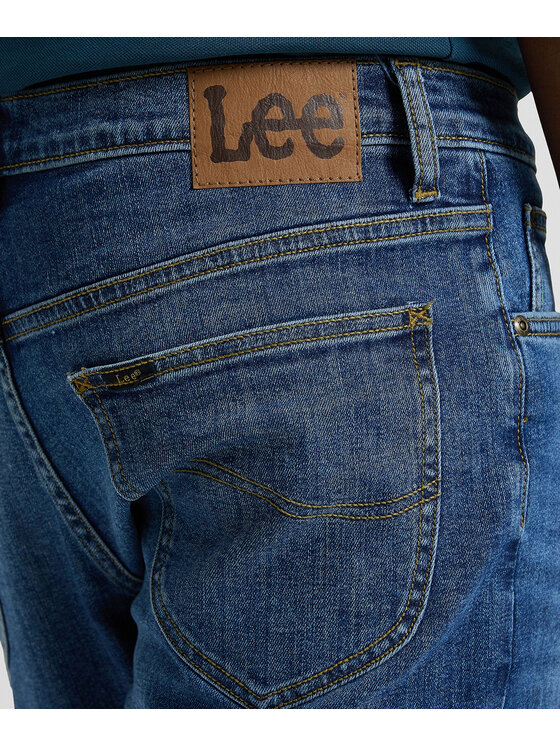 Lee Lee Szorty jeansowe 112376385 Niebieski Regular Fit