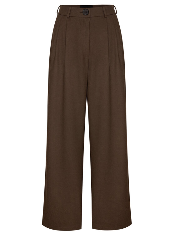 Magda Matyja Magda Matyja Spodnie materiałowe HAZEL TROUSERS Brązowy Loose Fit