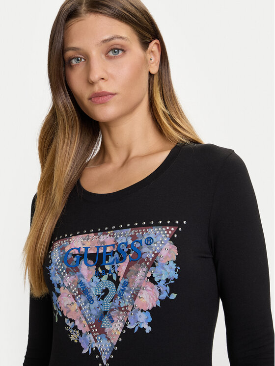 Guess Guess Bluza W5BI74 J1314 Črna Slim Fit
