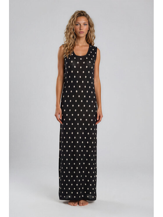 Fobya Fobya Sukienka dzianinowa F3010 Czarny Basic Fit