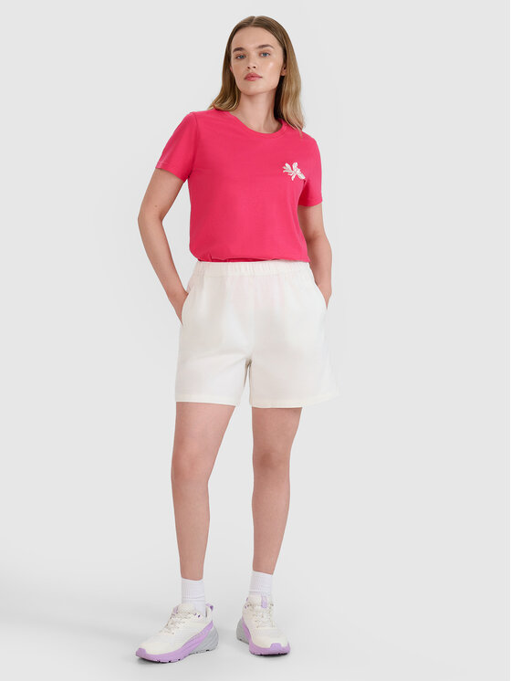 4F 4F T-Shirt SS MIDSHOP TEXTILE Różowy Regular Fit