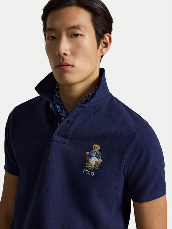Polo Ralph Lauren Polo Ralph Lauren Polo majica 710B18546001 Mornarsko modra Regular Fit
