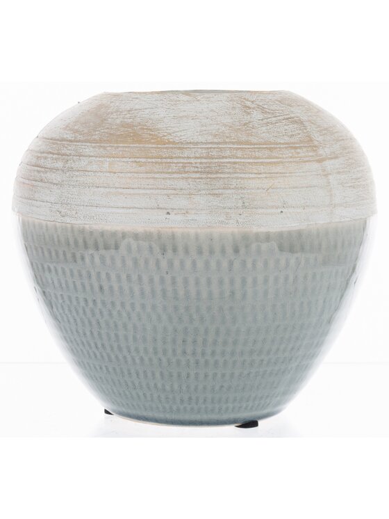 MIAhome MIAhome Wazon ceramiczny niebiesko-biały 16,5x18,5x18,5 cm SASSARA Kolorowy