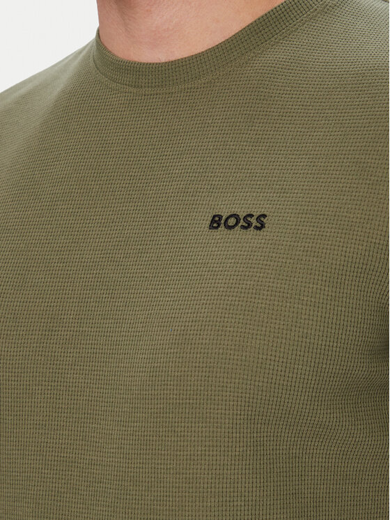 BOSS BOSS Marškinėliai Waffle 50535891 Šviesiai žalia Regular Fit