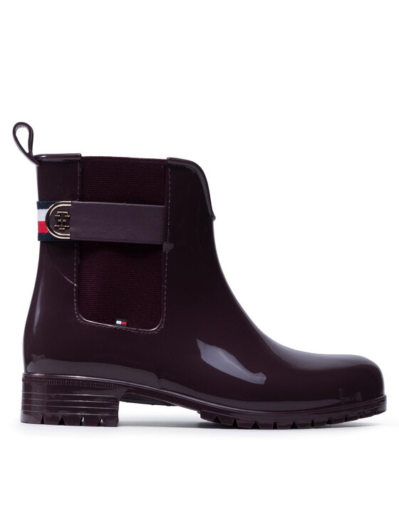 Tommy Hilfiger Bottes de pluie Th Hardware Rainboot FW0FW05968 Bordeaux