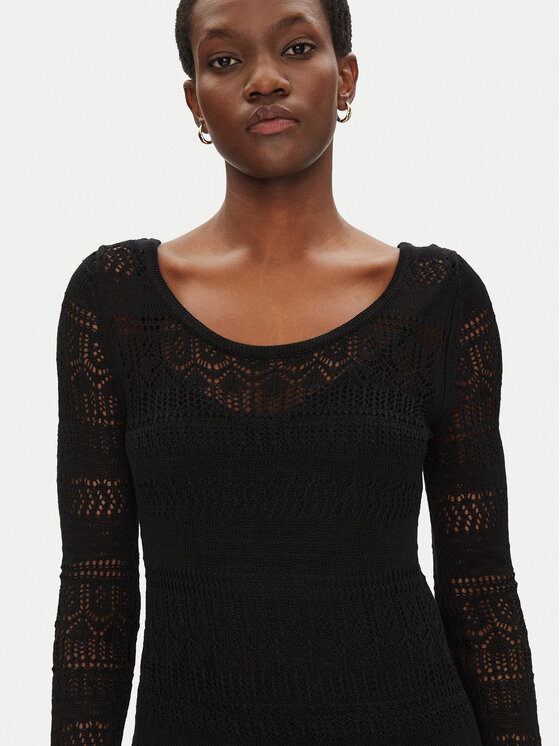 Morgan Morgan Rochie tricotată 251-RMPIMA M Negru Slim Fit