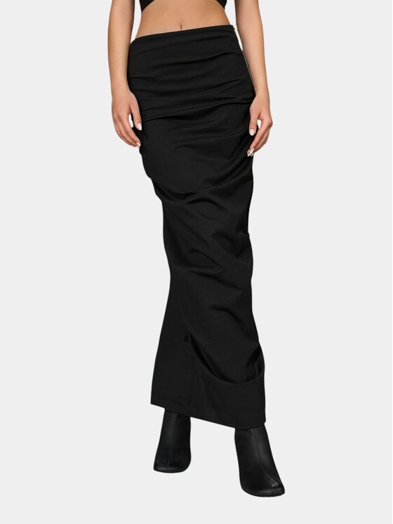 MADE BY SOCIETY MADE BY SOCIETY Spódnica maxi STRATA - F27319 Czarny Basic Fit