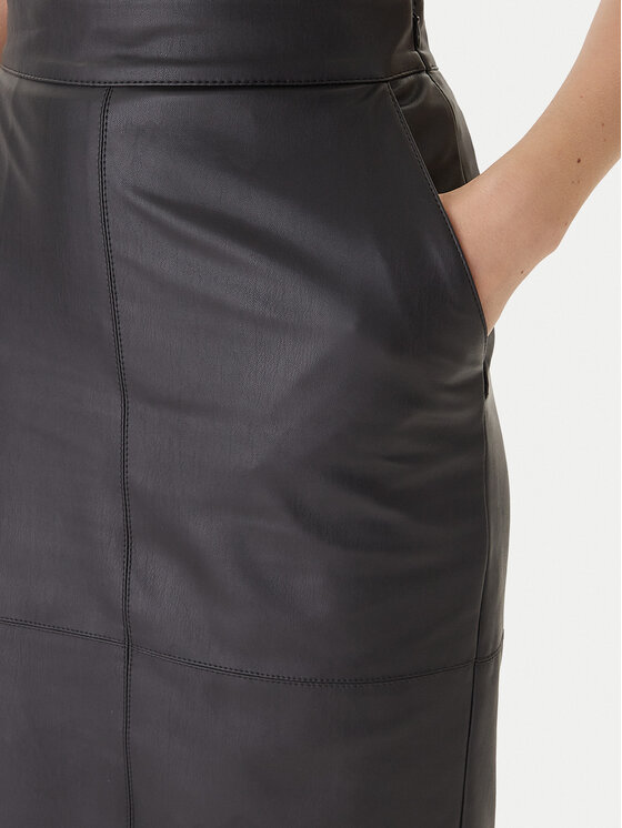 Elisabetta Franchi Elisabetta Franchi Sukně z imitace kůže GO-145-57E2 Černá Regular Fit