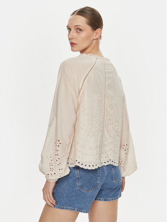 YAS YAS Blūze Luma 26032810 Écru Regular Fit