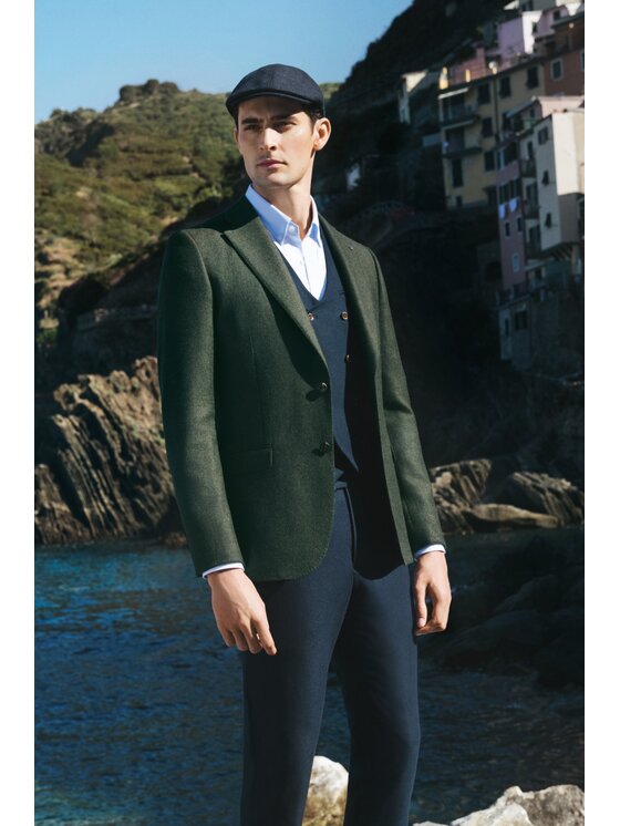 Lancerto Lancerto Marynarka Akron MA073224000011 Zielony Slim Fit