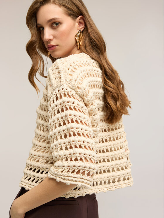 Motivi Motivi Maglione M161W003860N011 Crema Over Fit