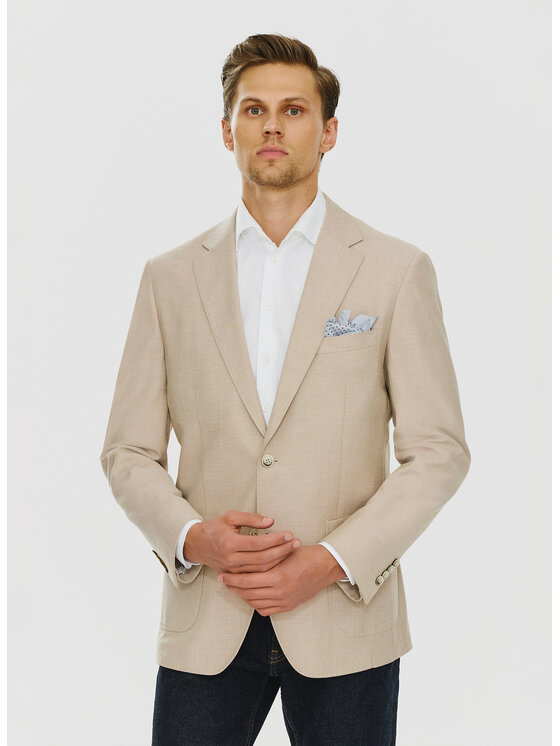 Pako Lorente Pako Lorente Marynarka P24SF-3X-006 Beżowy Slim Fit