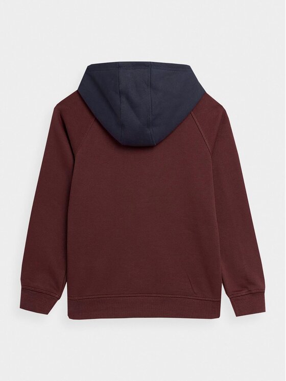 4F 4F Bluza 4FJAW23TSWSM651 Bordowy Regular Fit