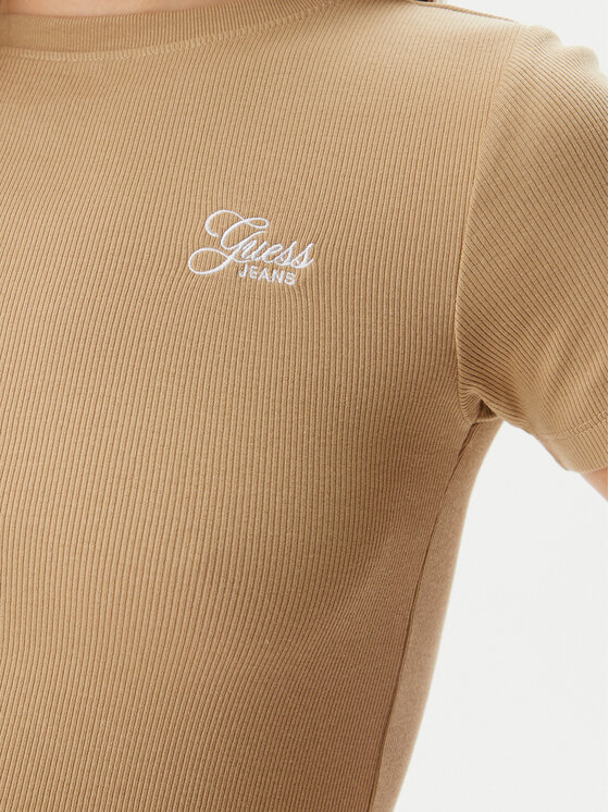 Guess Guess T-Shirt W5GP62 KA0H1 Beżowy Regular Fit