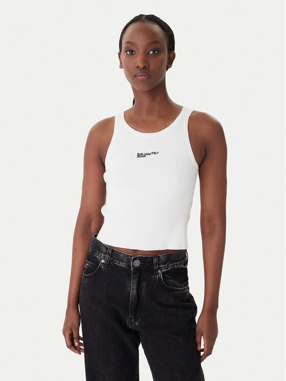 Karl Lagerfeld Jeans Karl Lagerfeld Jeans Top B1W18024 Kreemjas Slim Fit