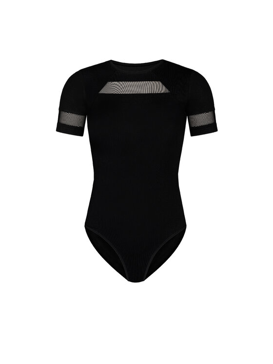 Teyli Teyli Body damskie z siateczką Abby Czarny Regular Fit