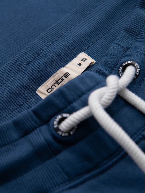 Ombre Ombre Spodnie dresowe OM-PABS-0305 Granatowy Regular Fit