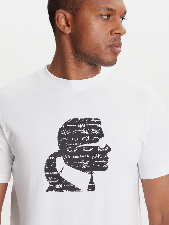 KARL LAGERFELD KARL LAGERFELD T-Shirt 755042 553235 Biały Regular Fit