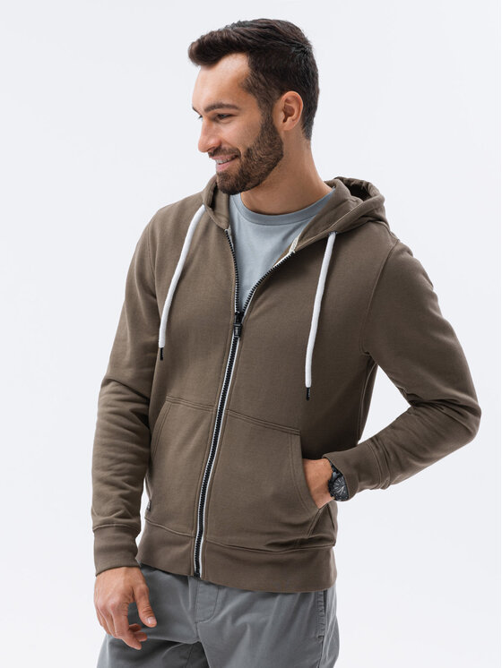 Ombre Ombre Mikina Z36 Hnědá Regular Fit
