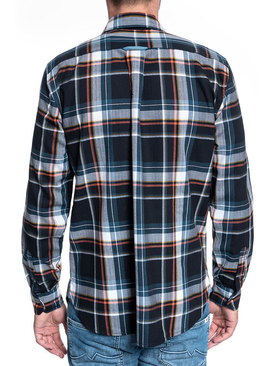Mustang Mustang Camicia CLEMENS CHECK PLUS Arancione Regular Fit