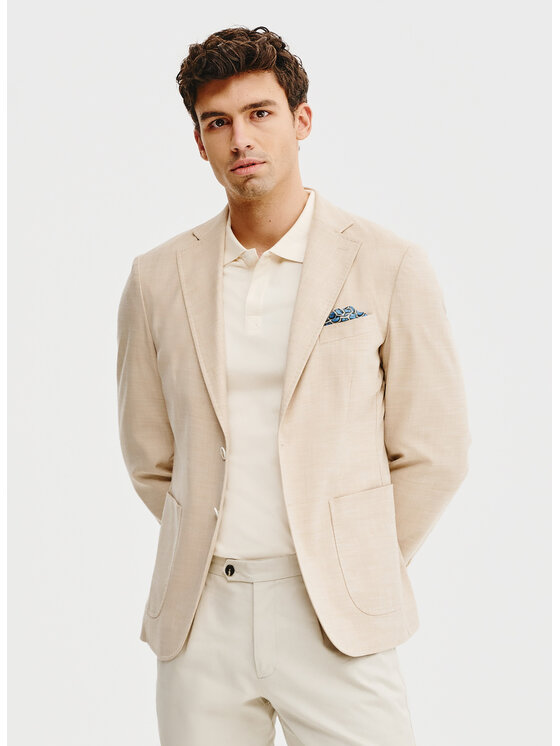 Pako Lorente Pako Lorente Marynarka P25SF-3X-001 Beżowy Slim Fit