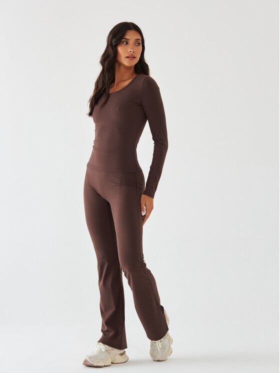 BeShaped BeShaped Legginsy Dzwony - Morning Dew Brązowy Shaping Fit