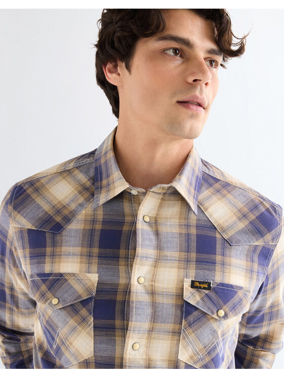 Wrangler Wrangler Koszula WESTERN INDIGO SHIRT Kolorowy Regular Fit