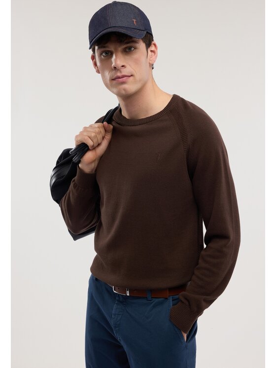 Trussardi Trussardi Sweter M0518000056N032 Brązowy Regular Fit
