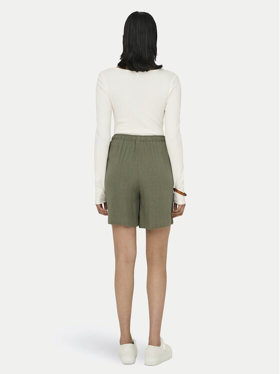 ONLY ONLY Šortky z materiálu Siesta 15333032 Zelená Loose Fit