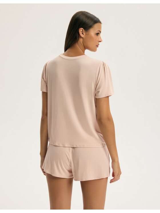 Esotiq Esotiq Piżama 44093 Beżowy Regular Fit