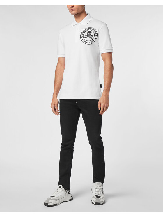PHILIPP PLEIN PHILIPP PLEIN Polo 11641 Biały Slim Fit