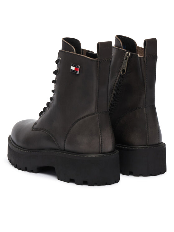 Tommy Jeans Tommy Jeans Trapery Tjw Platform Brushed Lth Boots EN0EN03141 Czarny