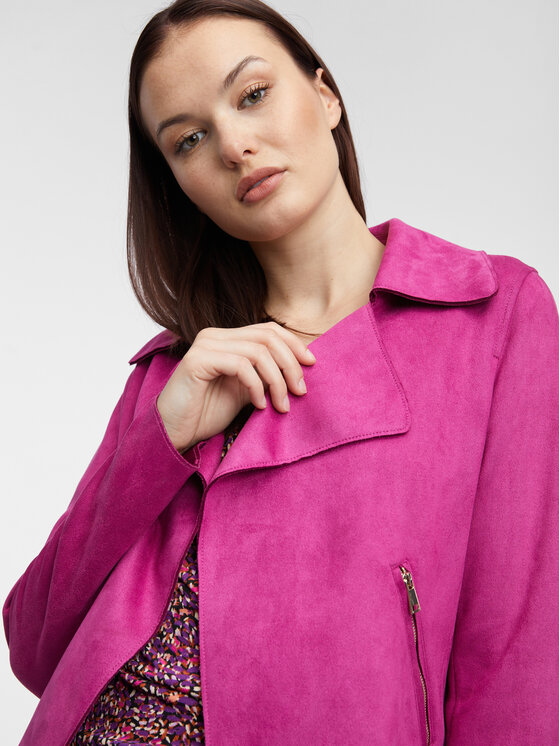Orsay Orsay Kurtka skórzana 845023317000__34 Różowy Regular Fit